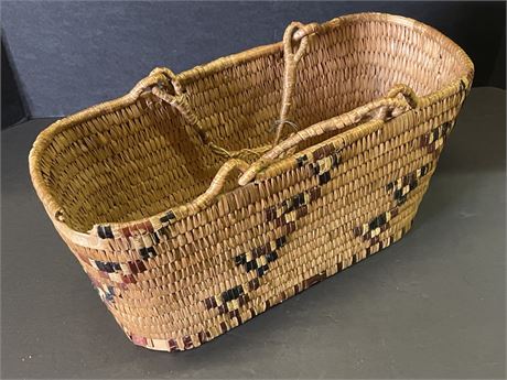 1910 Antique Double Handle Satish Basket - 16x7x8