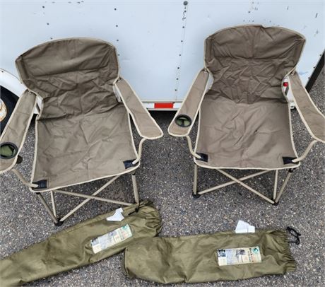 2 Oversized Folding Chairs w/ Bags