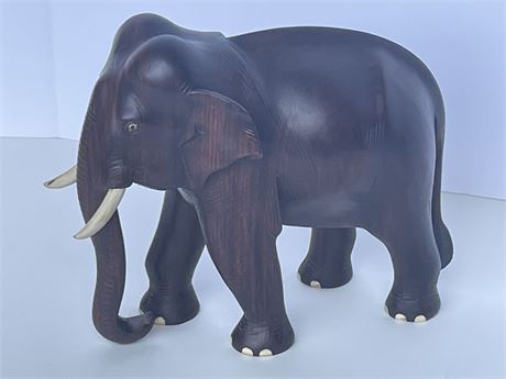 Vintage Carved Wood Elephant