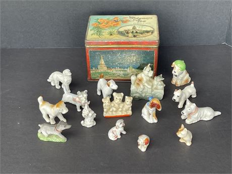 Vintage Hand Painted Miniature Japanese Dogs