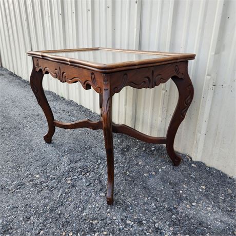 Antique Accent Table with Removable Tray Top...26x17x19