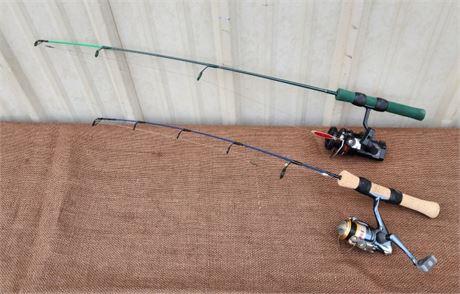Nice 30" & 40" Ice Fishing Rod & Reel Pair