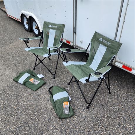 2-Oversize Floding Camping Chairs with Bags