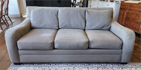 Light Grey Microfiber Sofa w/ Throw Pillows - 79x39