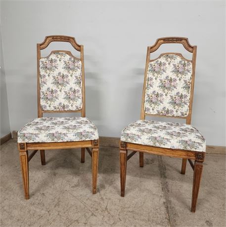 Nice Tall Back Dining Room Chair Pair