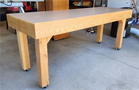 Nice Rolling Work Shop Table - 74x26x30