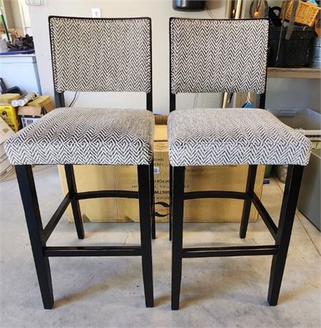 Pair of 30" Upholstered Bar Stools