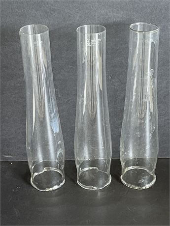 Vintage Alladin Chimney Glass Trio...13" Tall