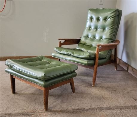 Very Cool Mid Century Lounge Accent Chair with Footstool