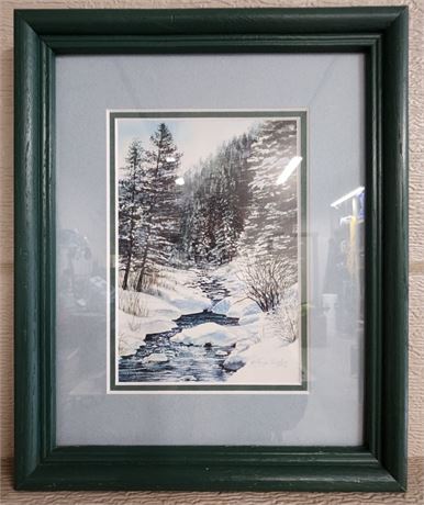 Kathryn Darling Snowy Mountain Stream Print  - 9x11