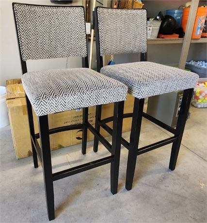 Pair of 30" Upholstered Bar Stools