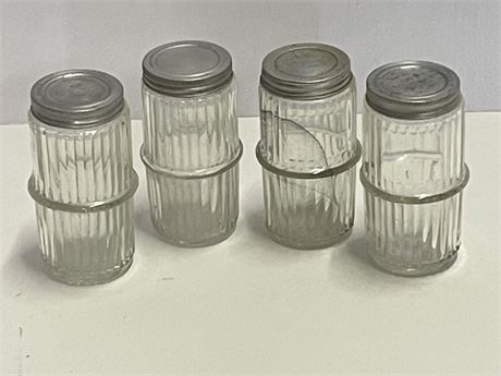 Antique Hoosier Lidded Spice Jars