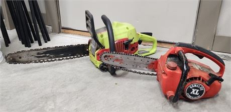 Homelite & Poulan Chainsaw Pair - Both non-working