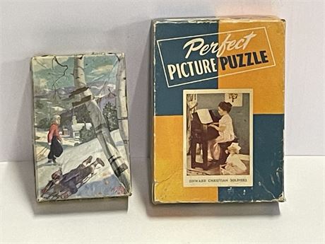 Antique Picture Perfect Puzzle Pair