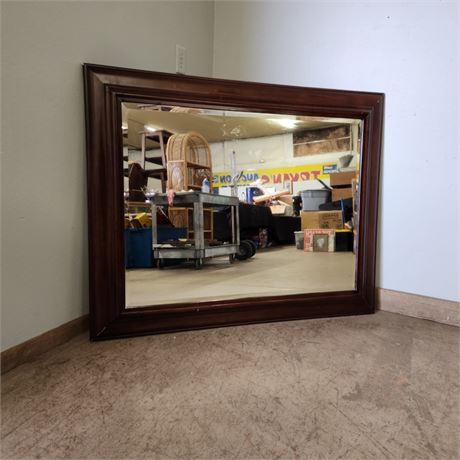 Large Framed Beveled Mirror - 49x39