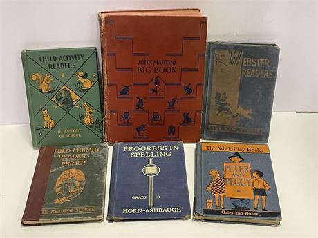1920-30s Antique Childrens Learning Books