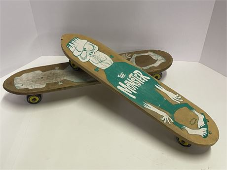 Vintage Union Surfer Monster Skateboard Pair