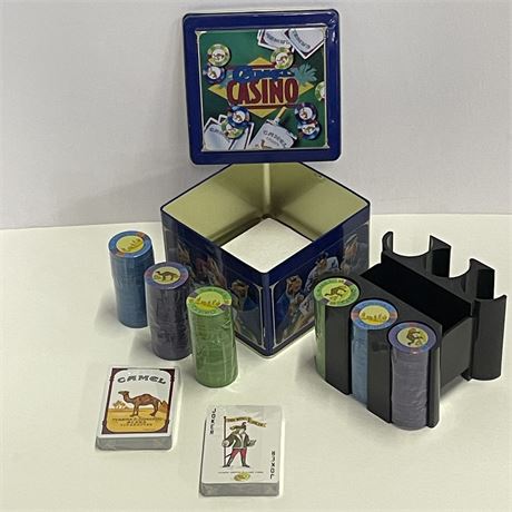 Complete New Camel Poker Set & Tin