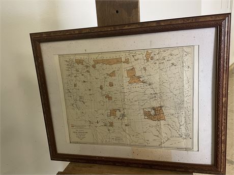 1883 Framed Print of Native American Reservation -25x20