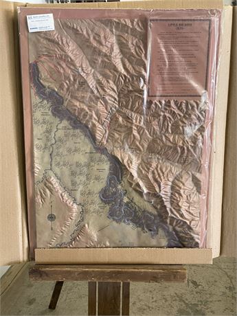 Vinyl Raised Relief Map of the Little Bighorn 1876 - 22x29