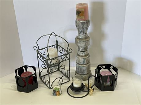 Assorted Candle Holders with Candles