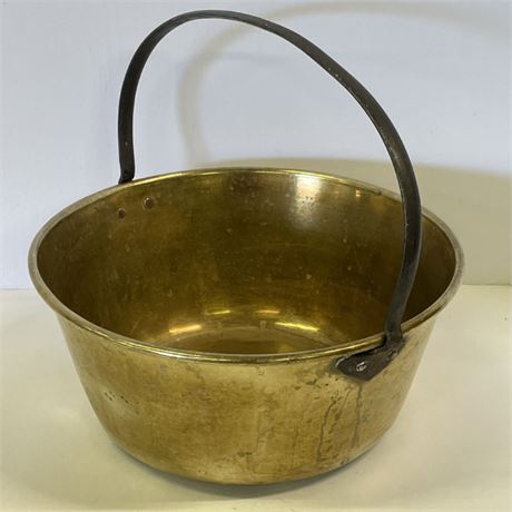 Nice Vintage Handled Brass Bowl...14"dia