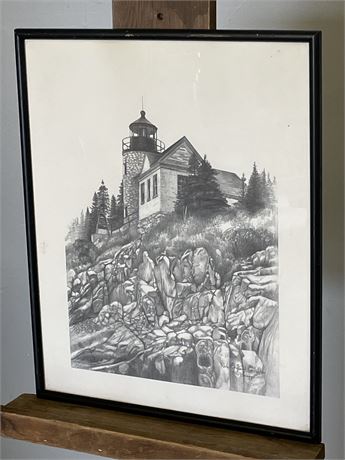 Framed & Signed Lighthouse Print...17x20