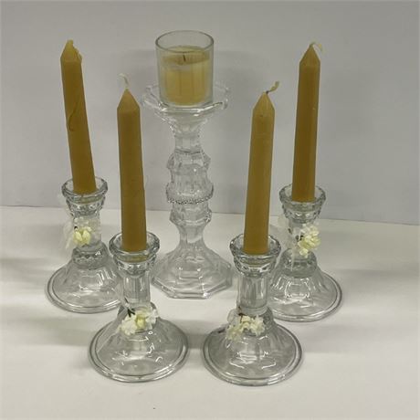 Collectible Glass Candle Holders & Candles