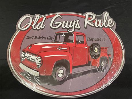 New Old Guys Rule Metal Repro Sign...16x12