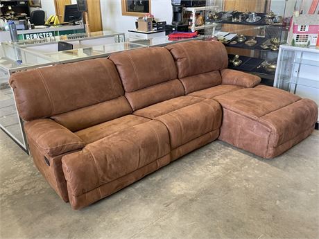 Nice Suede Like Recliner Sectional...116" Long