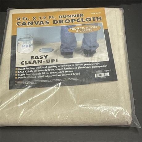 New 4'x12' Canvas Runner Drop Cloth