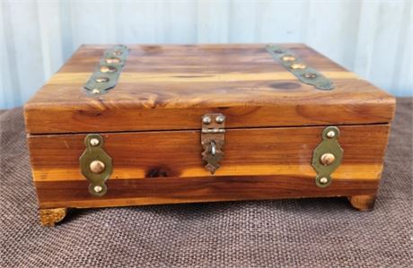 Vintage Cedar Trinket Box