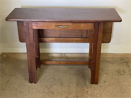 Drop Leaf Table w/ Drawer - 42x21x29 w/ Leaf,  42x16x29 w/ out Leaf