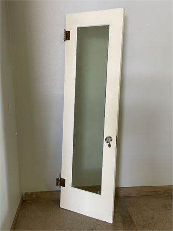 Antique Interior Mirrored Door w/ Glass Knobs - 24x79