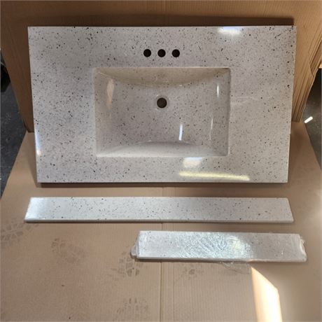 One piece Bathroom Vanity and Trim - 37x22x1½