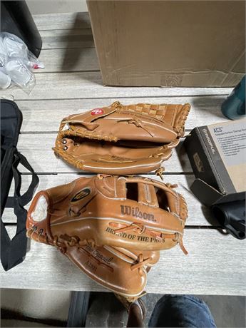 Like New Rawlins, and Wilson baseball gloves