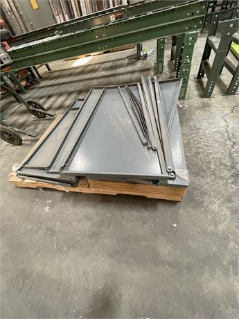 Pallet of metal shelving