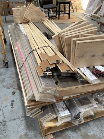 Pallet of cabinet trim, and miscellaneous wood products