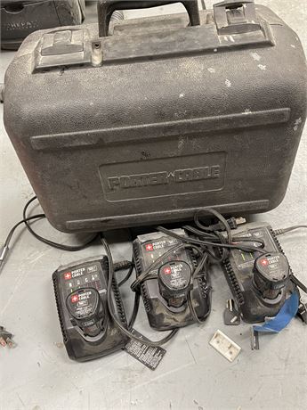 Porter, cable, batteries, and chargers, and empty case