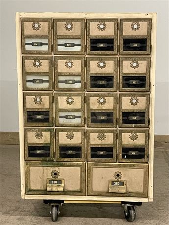 Antique Post Office Box Cabinet - 24x14x33