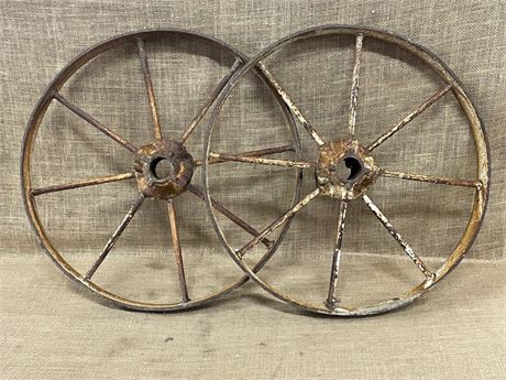 Vintage Implement Wheel Pair 20" Diameter