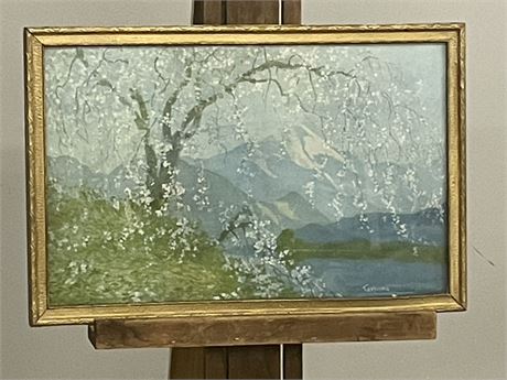 Vintage Framed Cherry Blossom Print Signed by Tashoma...24x16