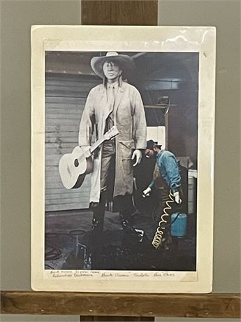 Signed Bill Rains Print Working On Buck Owens Crystal Palace Sculpture...13x19