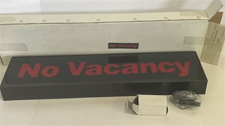 New In Box No Vacancy Sign...31x8