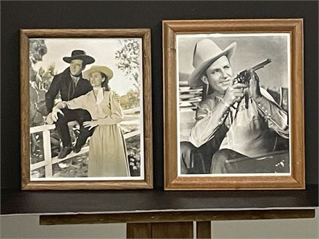 Framed Western Movie Stars Print Pair...9x11
