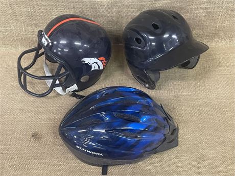 Assorted Sport Helmet Trio