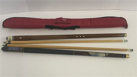 Pool Cue Pair with Case