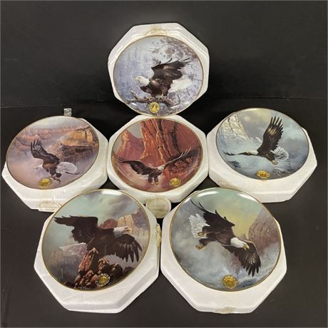 Collectible Franklin Mint Eagle Plates...6pc