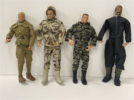 Assorted Collectible G.I. Joe Soldier Foursome