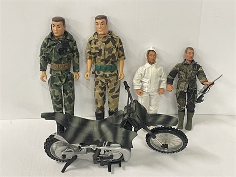 Faux G.I. Joe Foursome & Camo Motorcycle